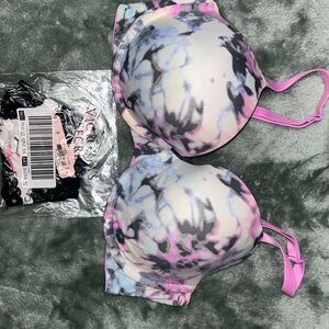 Victoria's Secret Pink and Black Tie-Dye Bra